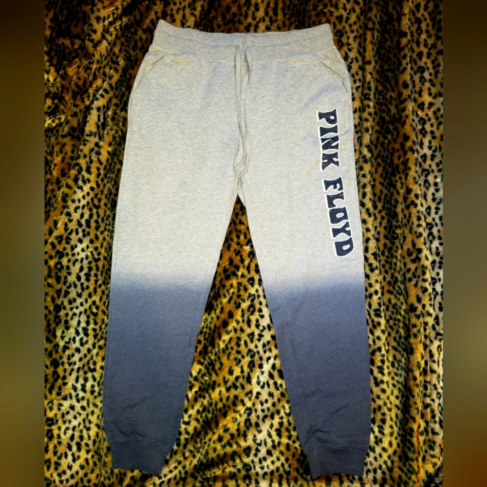 PINK FLOYD BLUE GREY OMBRE SWEATPANTS JOGGERS L HOT TOPIC new graphic
